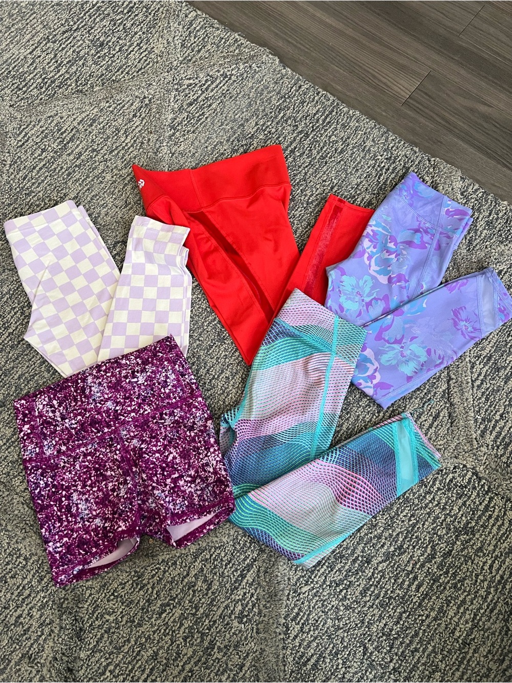 All in Motion Kids Girls Red Purple Active Leggings S